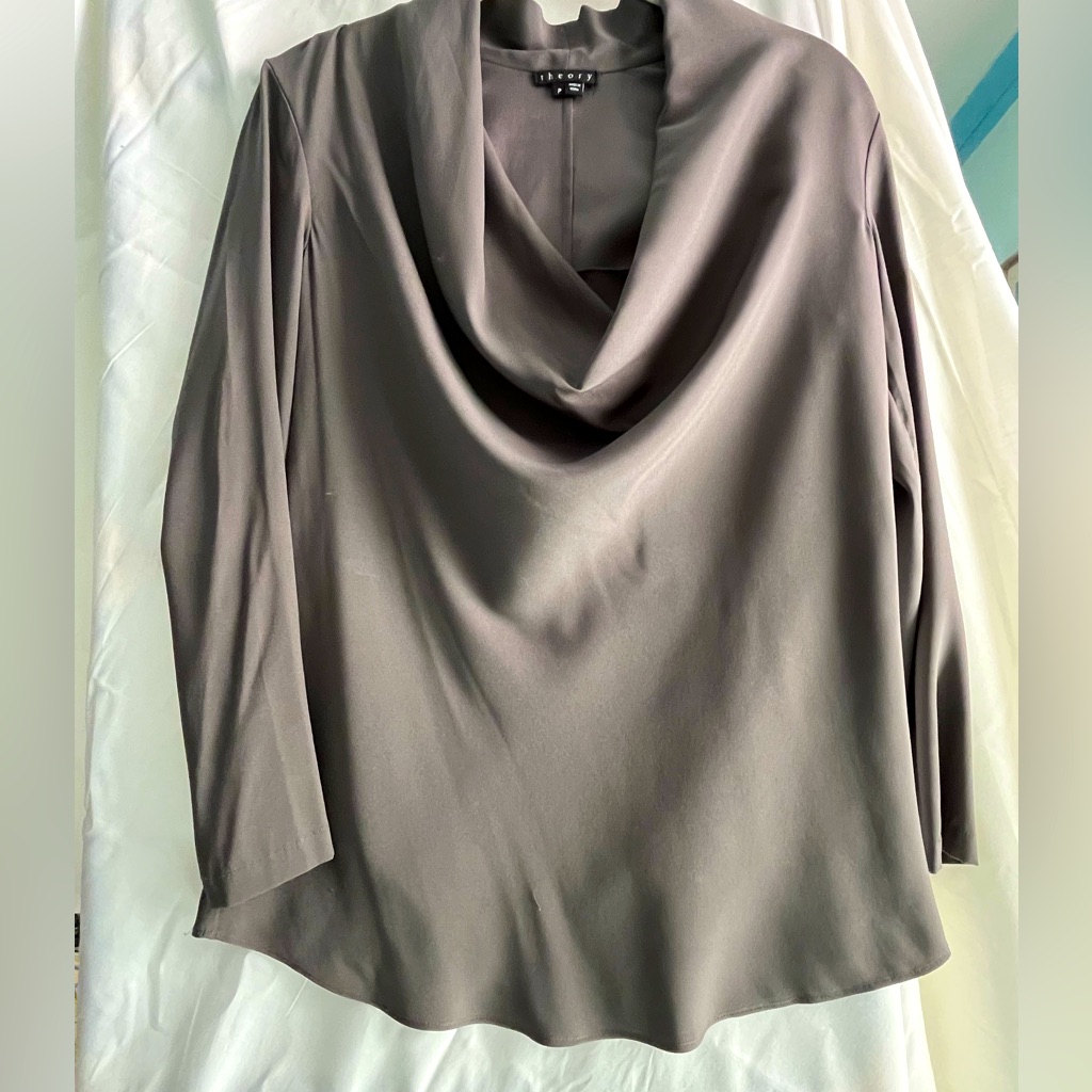 Theory Silk Gray Blouse